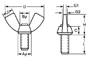 ちょうボルト（２種）の規格表