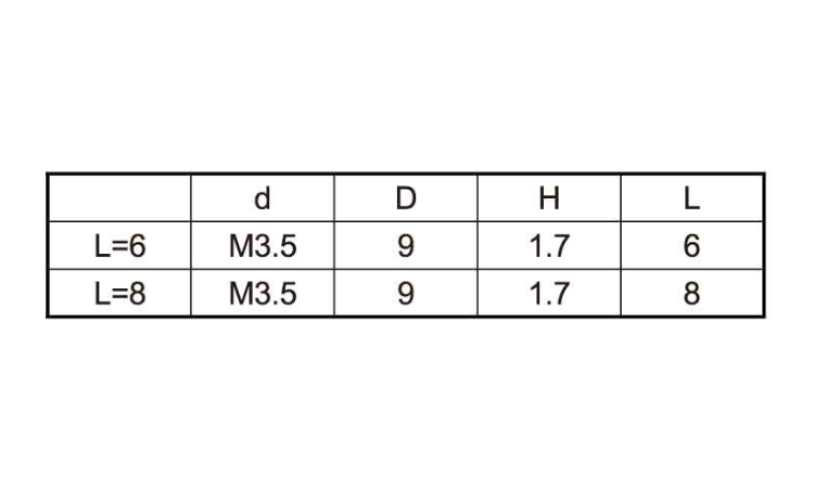 フォトスタンド金具オス(大頭 6.0 3.5
