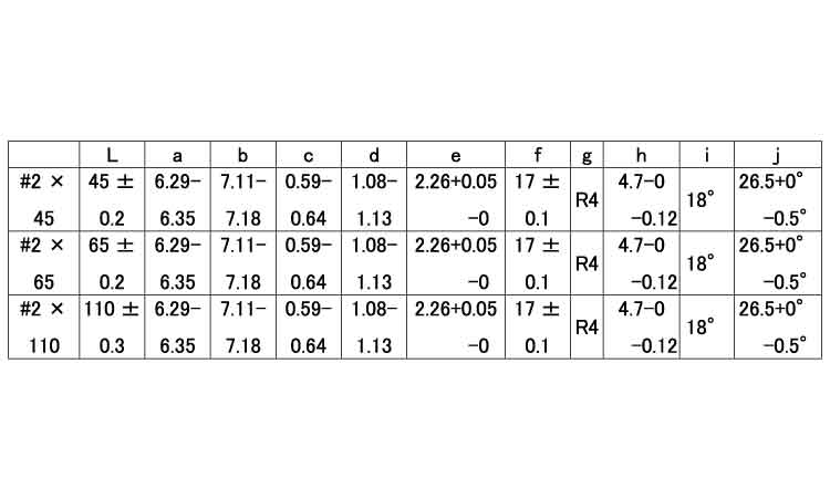 ピアスビット(+)磁性無 45.0 2.0