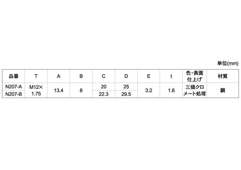 アジャスター用受座 N207 25.0
