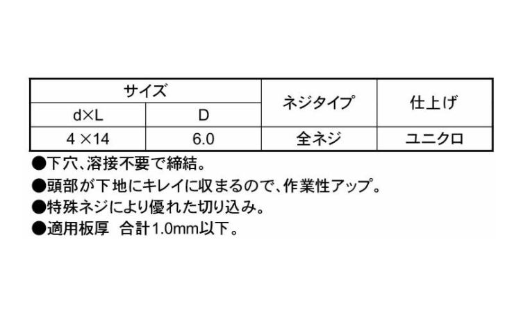 ランナー用ワンタッチビス 14.0 4.0