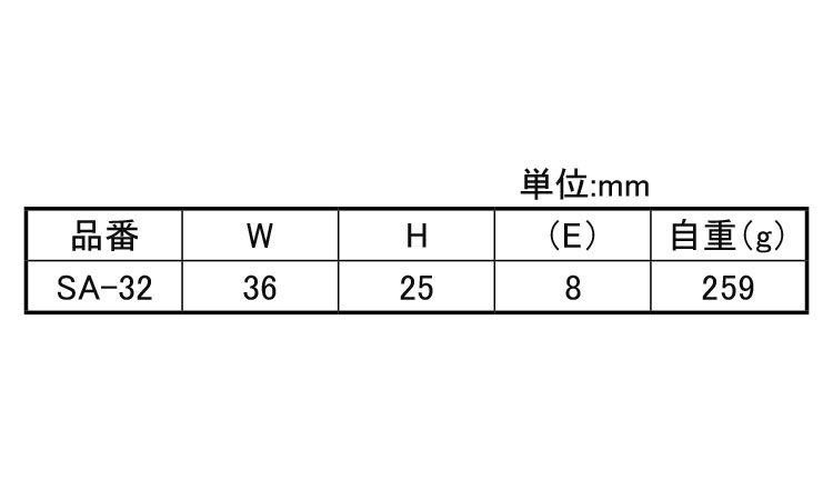 ステン防水型蝶番2管SA-32