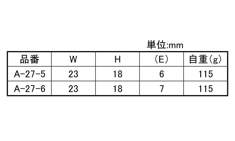鉄 防水型蝶番3管A-27-*