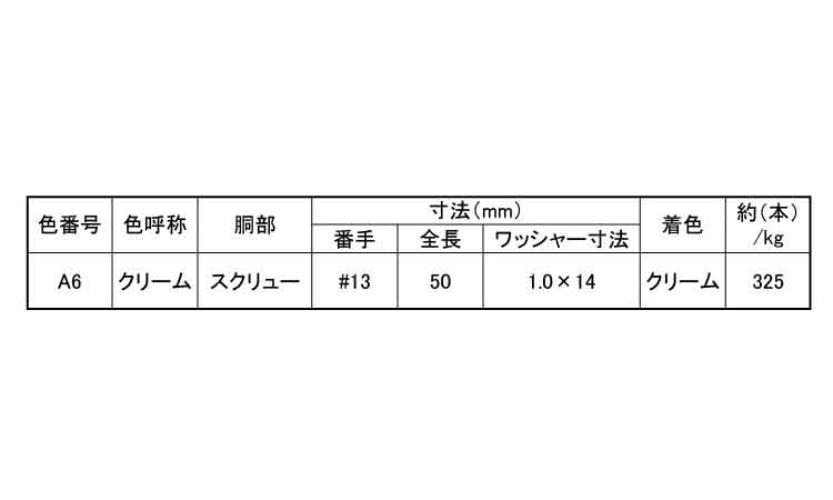 コート傘釘(スクリュー(クリーム 50.0 1.3