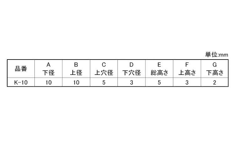 ゴム脚(W入 Kー10