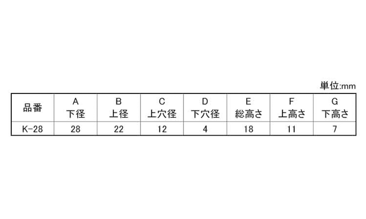 ゴム脚(W入 Kー28