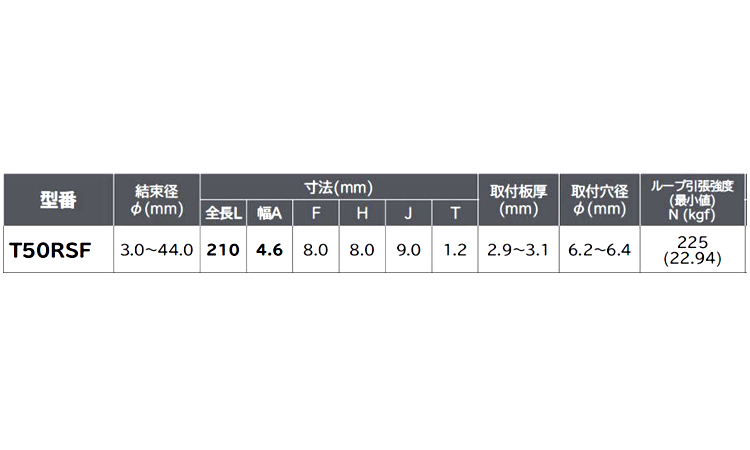 プッシュマウントタイT30RSF 30.0