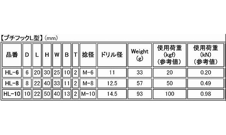 プチフック L型 6.0