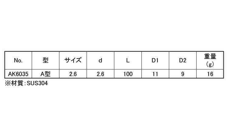 ブランケットピン(A型)