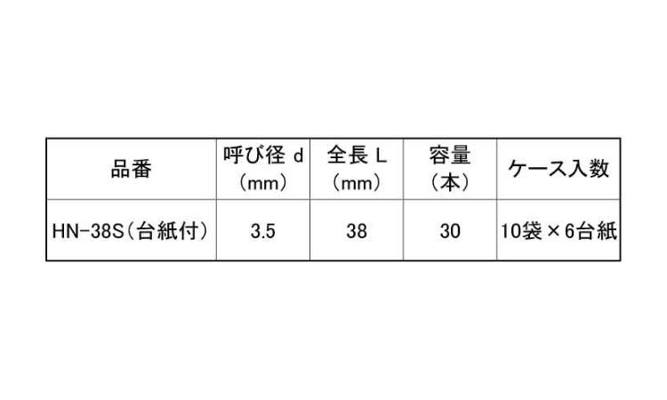 ヒットネイル HN-38S台紙付
