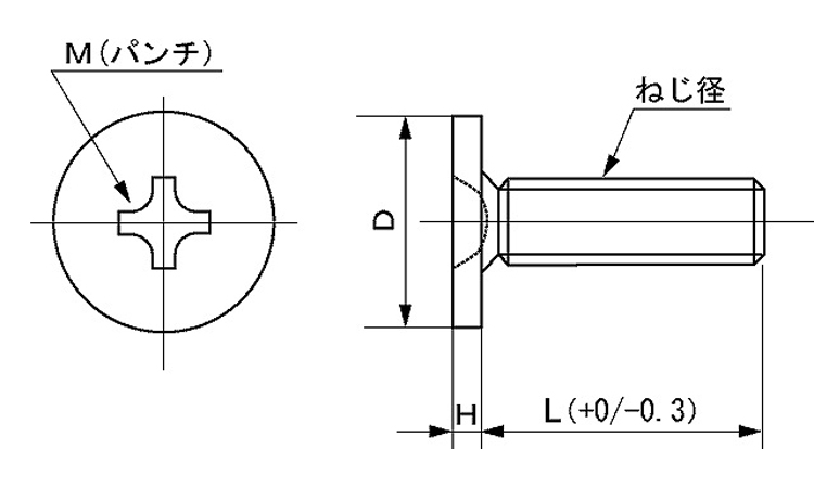 十字穴付(+)超低頭ねじ(AHN(並目 4.0 2.0