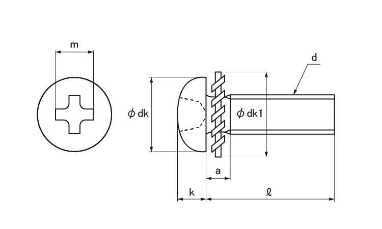 十字穴付(+)ナベLO=2 4.0 2.0