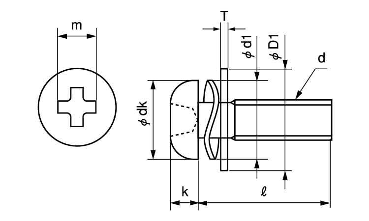 十字穴付(+)ナベSP=4(SPAK 8.0 4.0