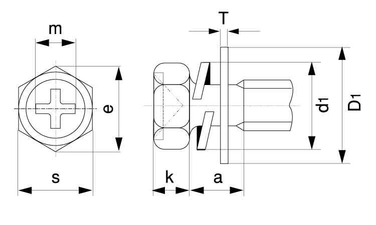 十字穴付(+)小形アプセットP=3 16.0 8.0