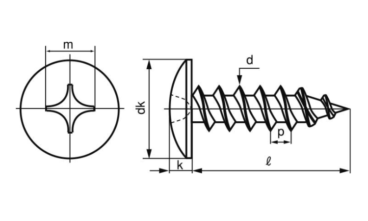 十字穴付(+)Aトラスタッピング 4.0 2.0