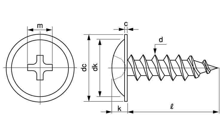 十字穴付(+)Aトラス(ワッシャーヘッド 16.0 4.0