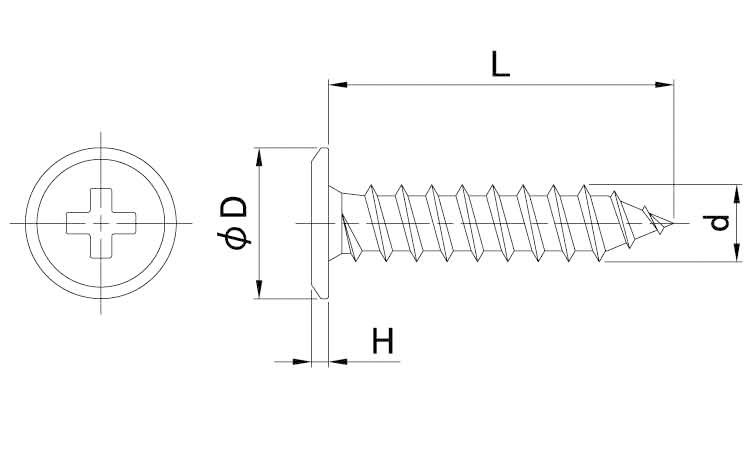 十字穴付(+)スリムヘッドAタッピン 7.0 3.0