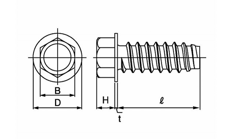 B0六角 フランジ 8.0 3.0