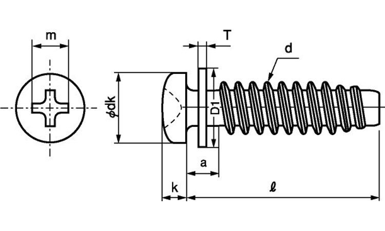 十字穴付(+)B0ナベ P=1 12.0 4.0