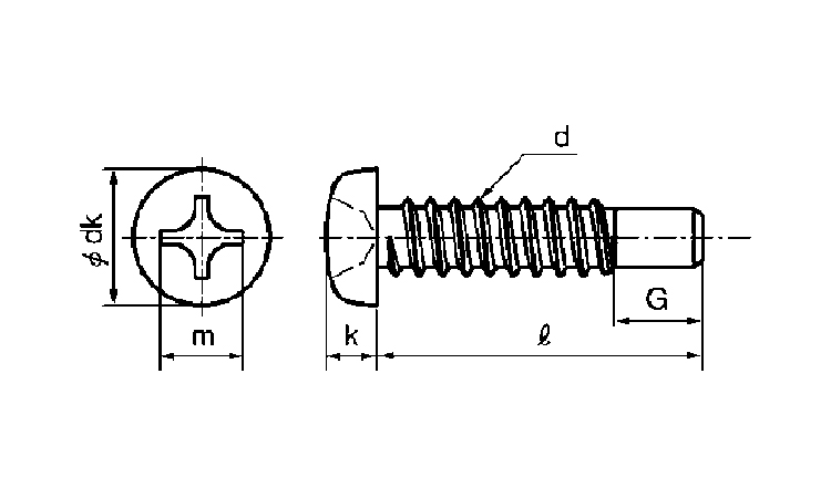 十字穴付(+)BRPナベ G=40 70.0 4.0