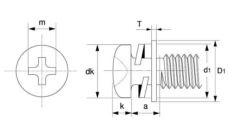 十字穴付(+)C1ナベタッピング I=3 12.0 4.0