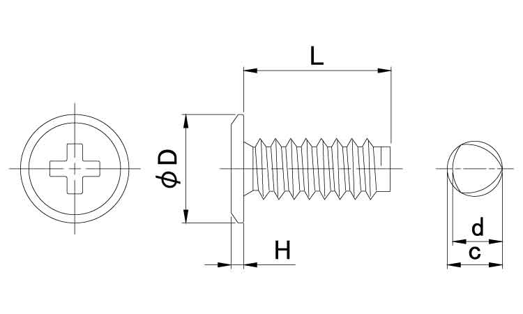 十字穴付(+)スリムヘッドBタイプ 6.0 3.0