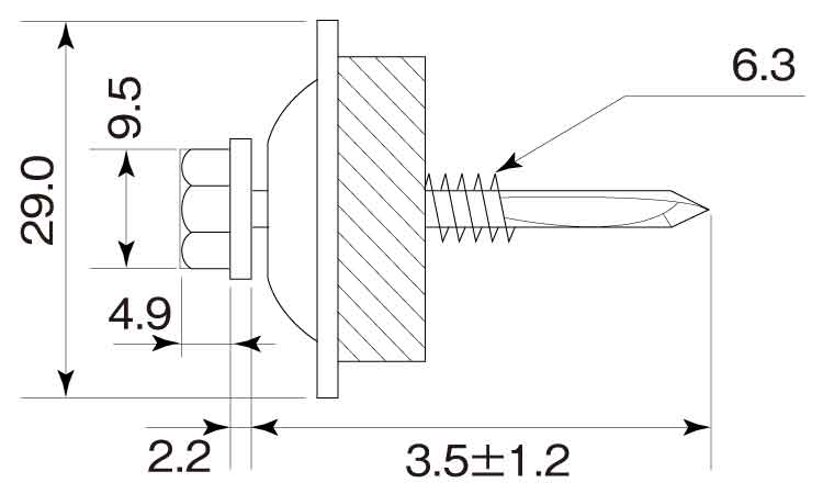 ピアス折板中間用
