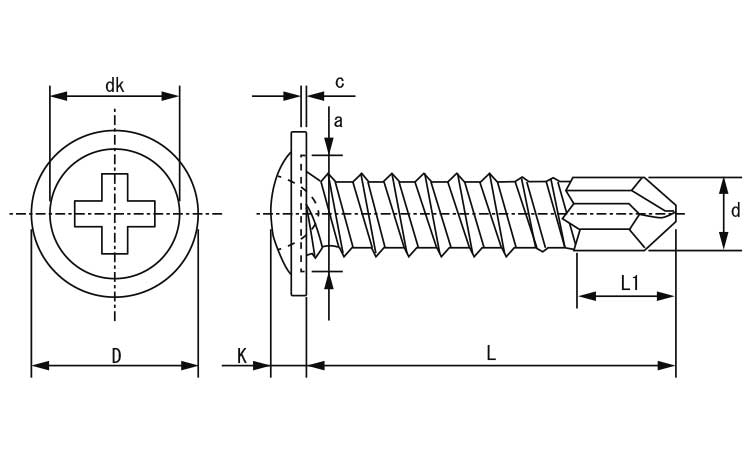 無溶接ビス(ドリル先 15.0 4.2