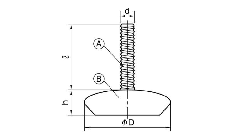 丸型アジャスターB 茶色 16.0 8.0