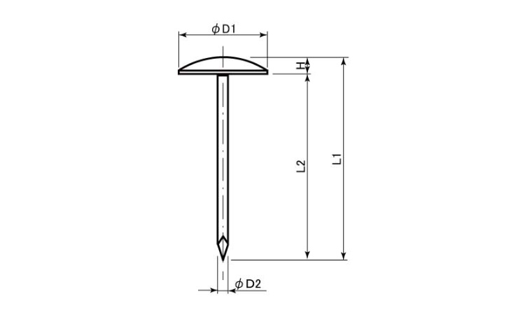 正銅 上敷鋲 BY6 25.0 11.0