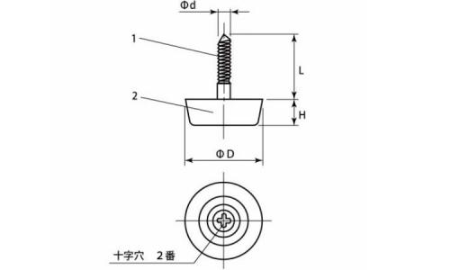 十字穴付木ネジタイプ 透明