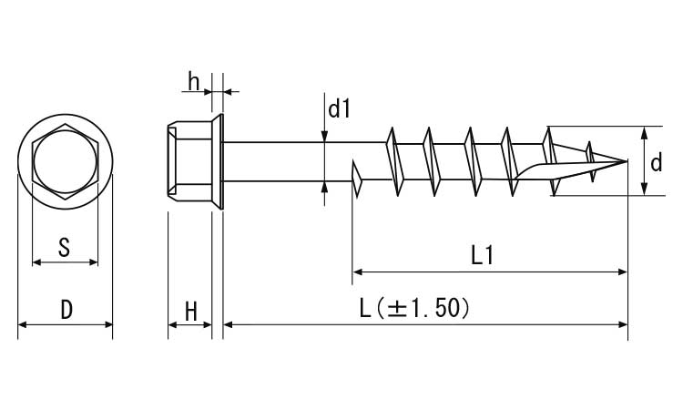 六角ボルトビス(カット付コース