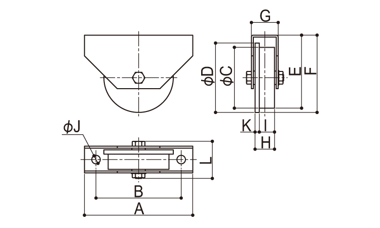 重量用戸車(トロ型)