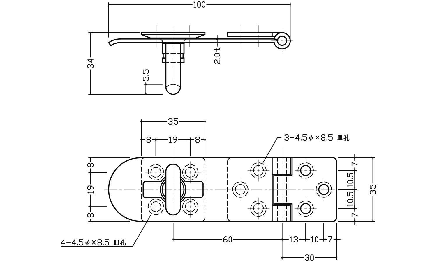 ステンレス外部掛金15-S100