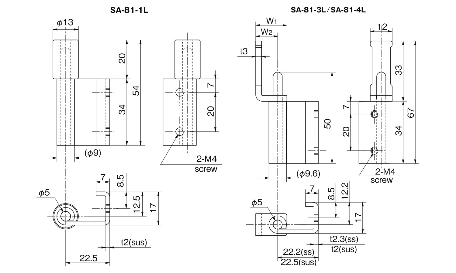 落し込み蝶番SA-81-*L