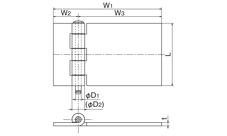 ステン平重量蝶番SA-91-*