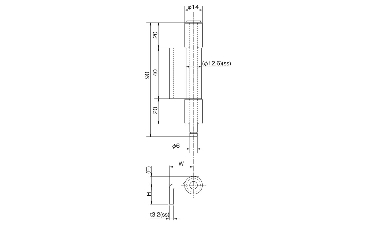 鉄 防水型蝶番3管A-27-*