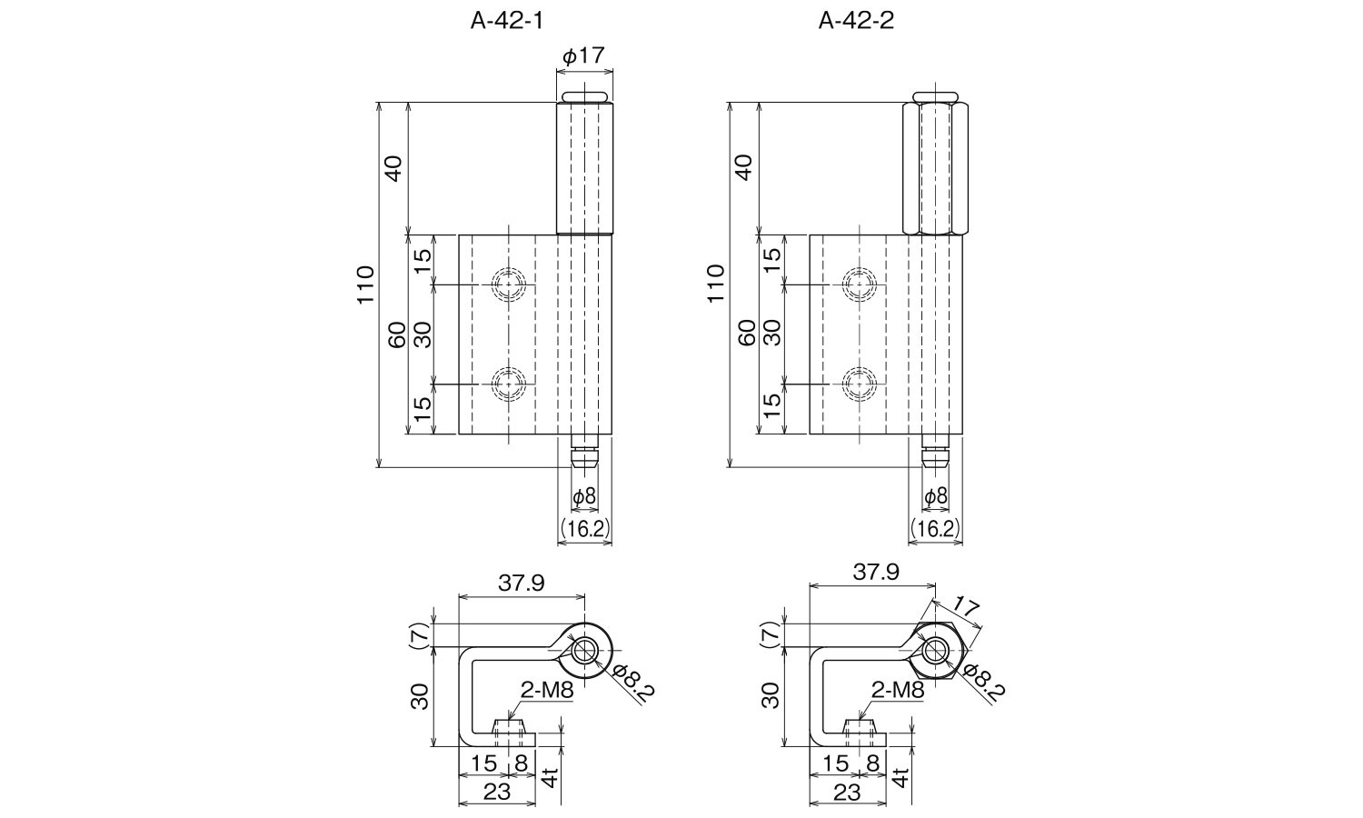 鉄バーリング付き蝶番A-42-*