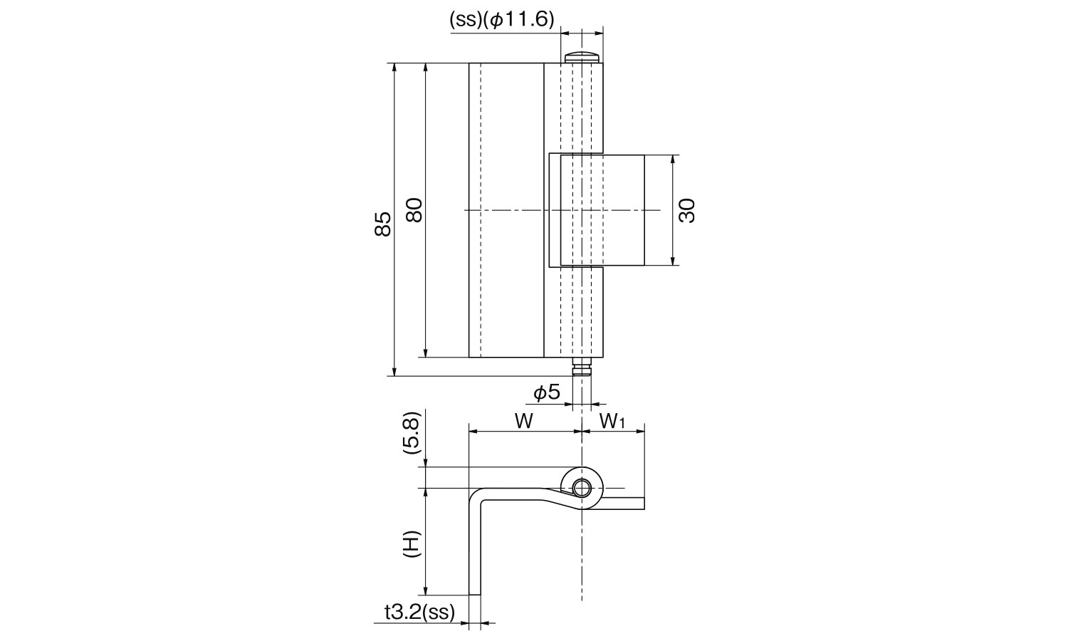 鉄 防水型蝶番A-77