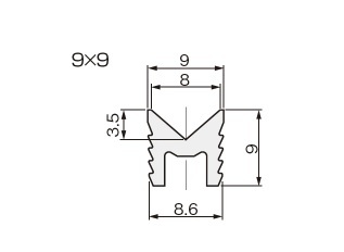 CVレール 9×9 アンバー