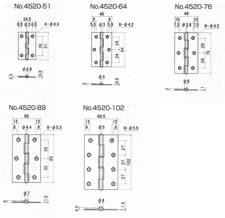 ARCH 中厚丁番(4520 51.0