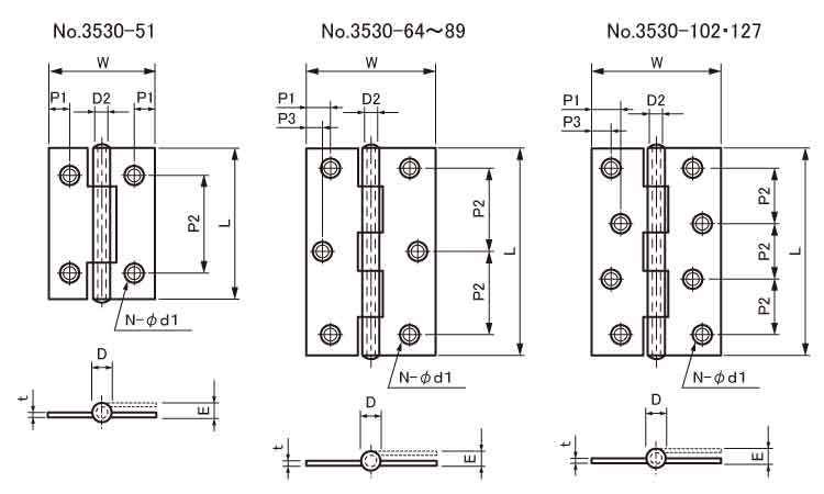 ARCH 厚口丁番(3530 51.0