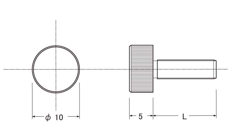 平小ねじ(ローレット(D10H5 10.0 4.0