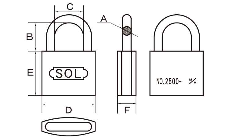 2500 シリンダー南京錠 15.0