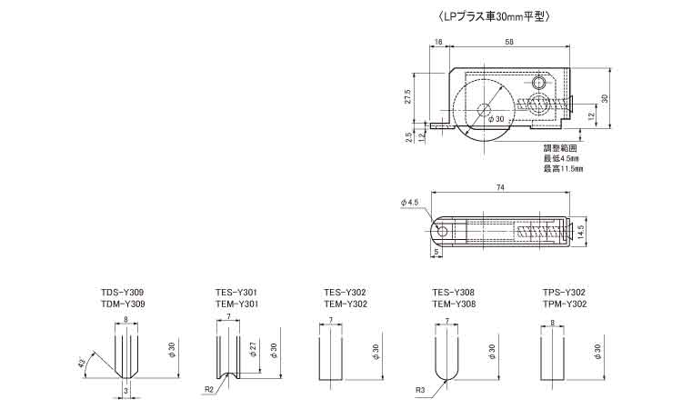 戸車(TEMーY301(ヨコヅナ