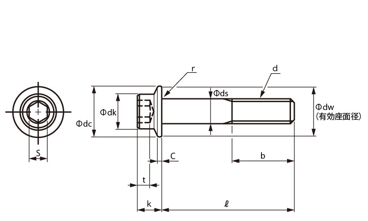 GOSHOフランジヘッド(並目 8.0 4.0