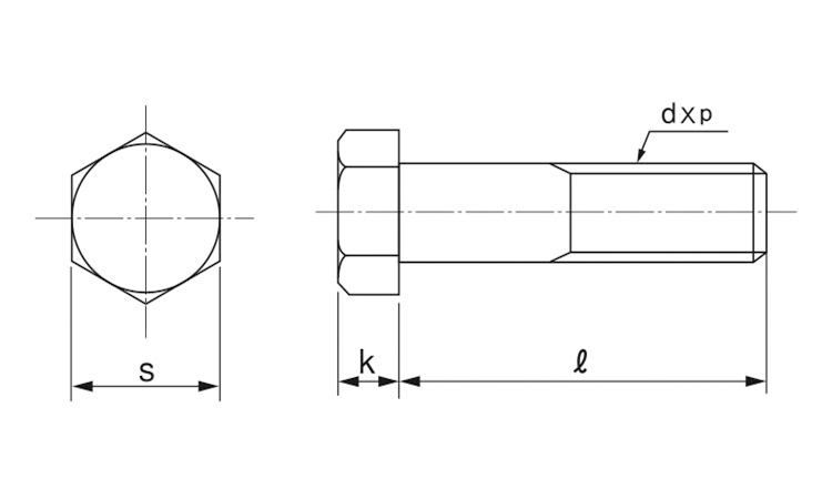 六角ボルト(半ねじ(細目 35.0 10.0