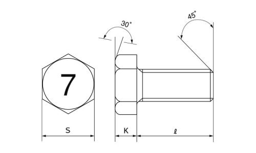 7マークボルト(全ねじ(並目 8.0 5.0