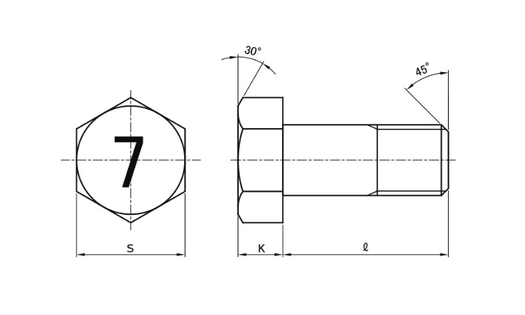 7マークボルト(半ねじ(BB 50.0 6.0