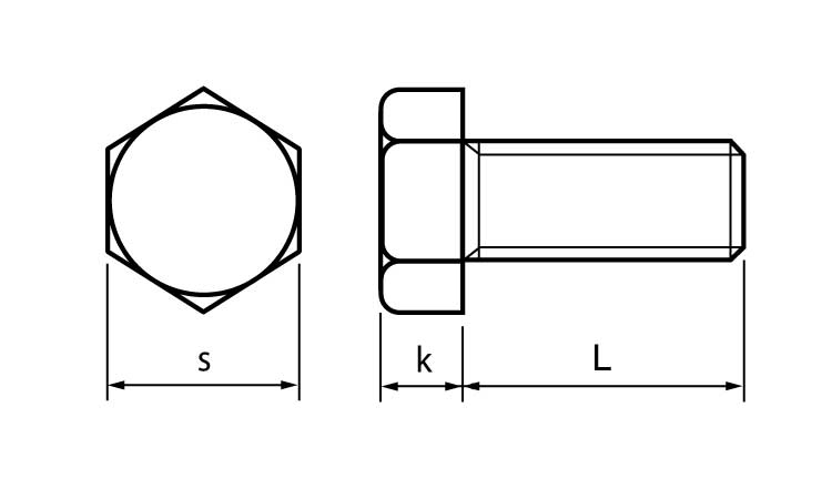 六角ボルト(全ねじ(月盛 30.0 16.0